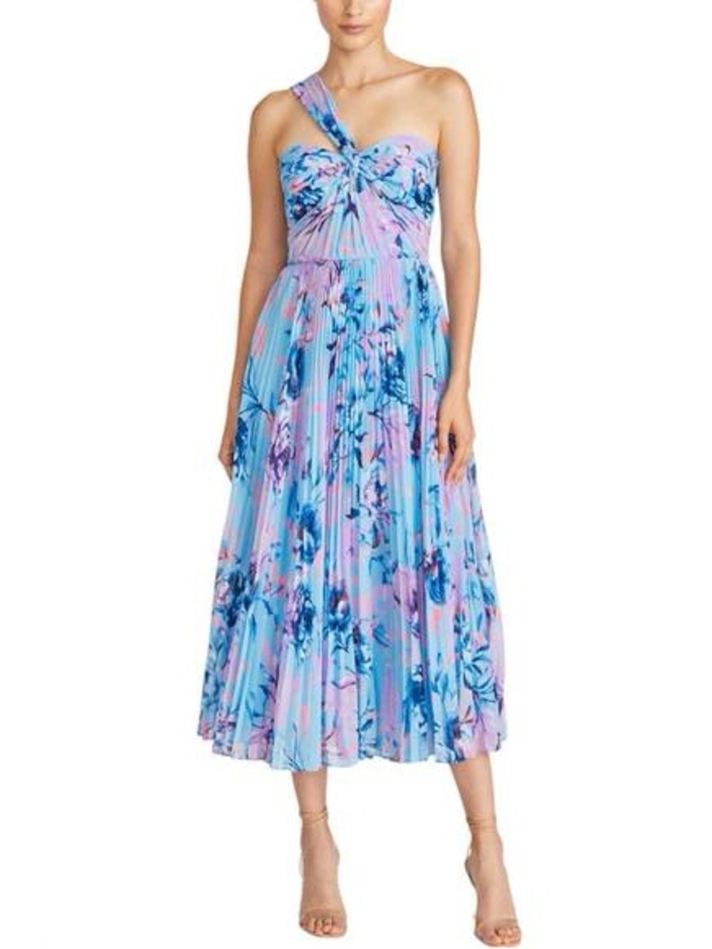 NWT MONIQUE LHUILLIER
AUDRA CHIFFON MIDI DRESS - ROSE SHADOW. SIZE 10